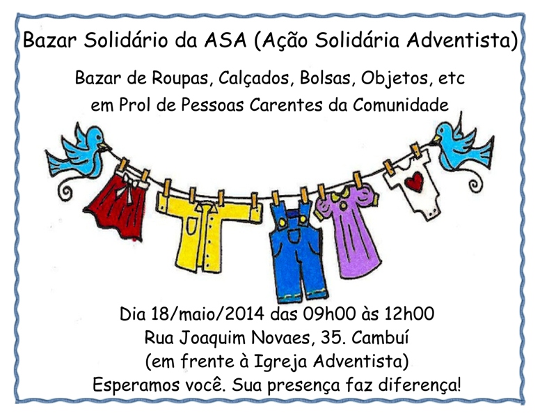 Nova América realiza bazar solidário com doação de roupas - BLOG